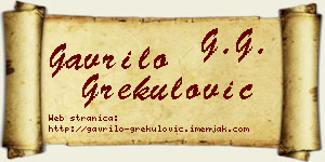 Gavrilo Grekulović vizit kartica